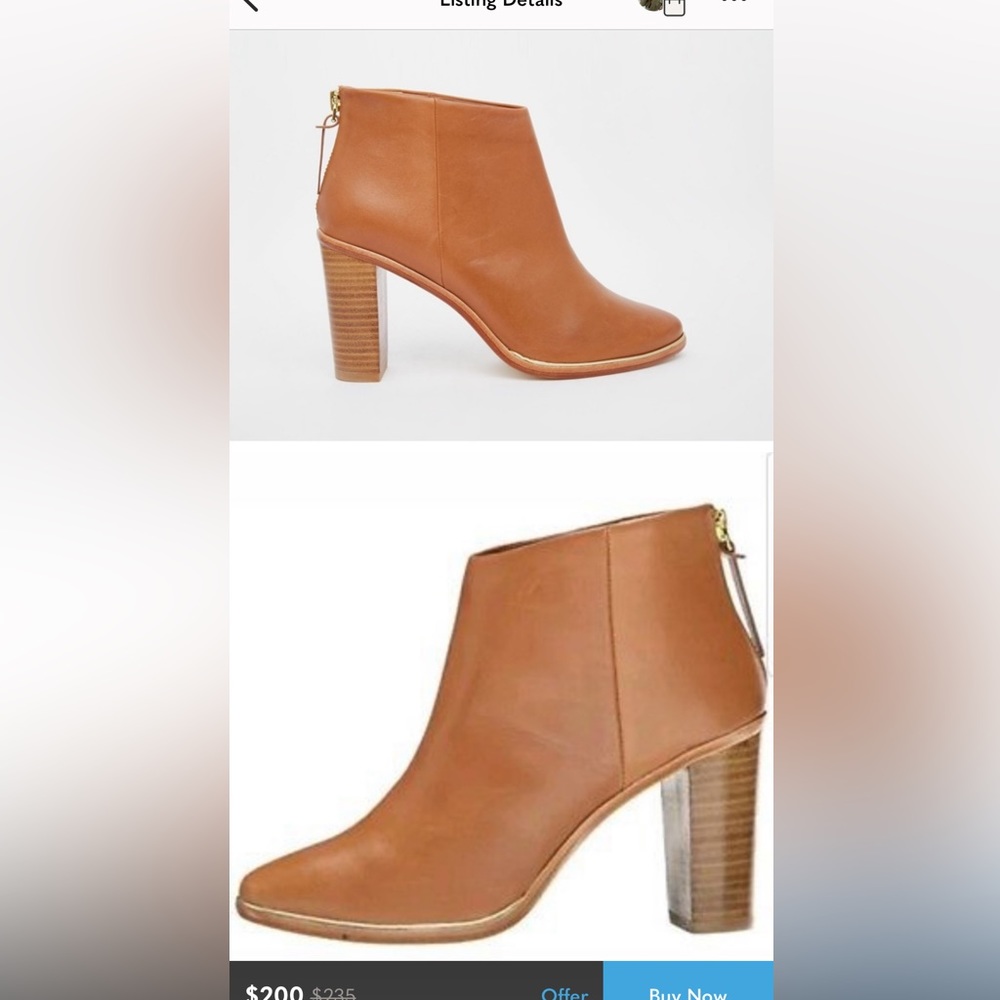 Ted Baker Light Brown Leather Booties Size 8.5 or 39